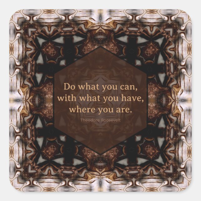 Do What You Can WoW Customizable Quote Quadratischer Aufkleber (Vorderseite)