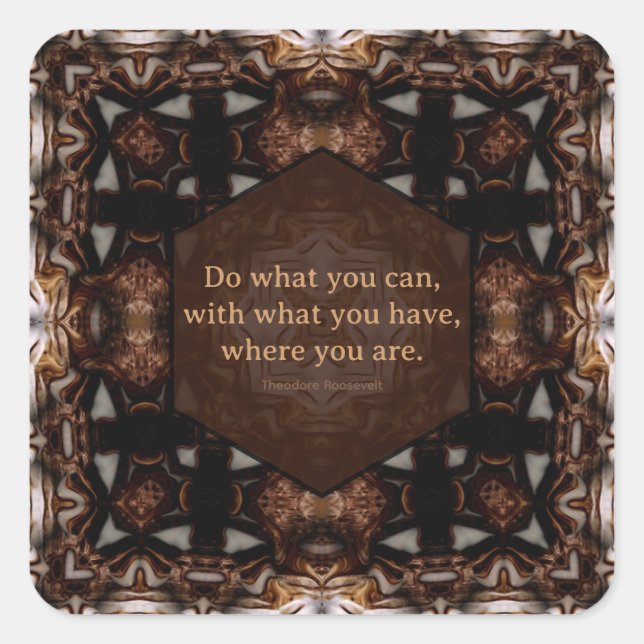 Do What You Can WoW Quote Quadratischer Aufkleber (Vorderseite)