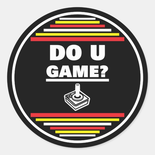 Do You Game? Runder Aufkleber (Vorderseite)