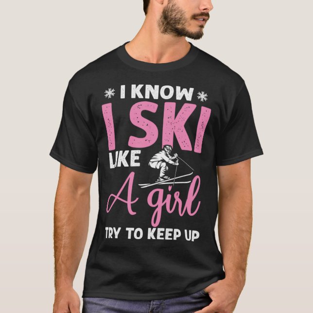 Do you know ski girl skier T-Shirt (Vorderseite)
