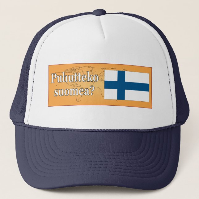 Do you speak Finnish? in Finnish. Flag wf Truckerkappe (Vorderseite)