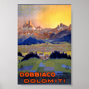 Dobbiaco Toblach Italien Vintage Reiseposter Poster