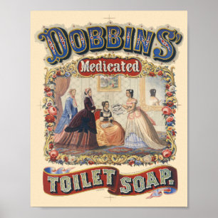 Dobbins' medikierte Toilettenseife Vintage Poster