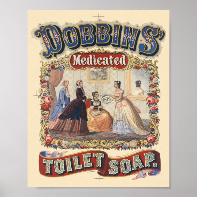 Dobbins' medikierte Toilettenseife Vintage Poster  (Vorne)