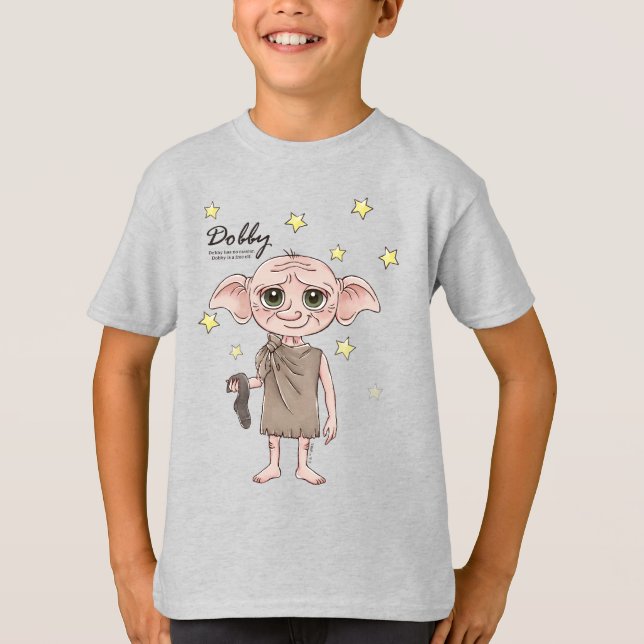 Dobby-Wasserfarben-Charakter-Art T-Shirt (Vorderseite)