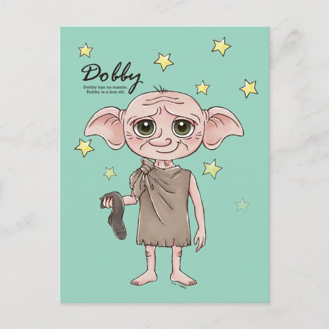 Dobby Wasserfarben-Charakterkunst Postkarte (Vorderseite)