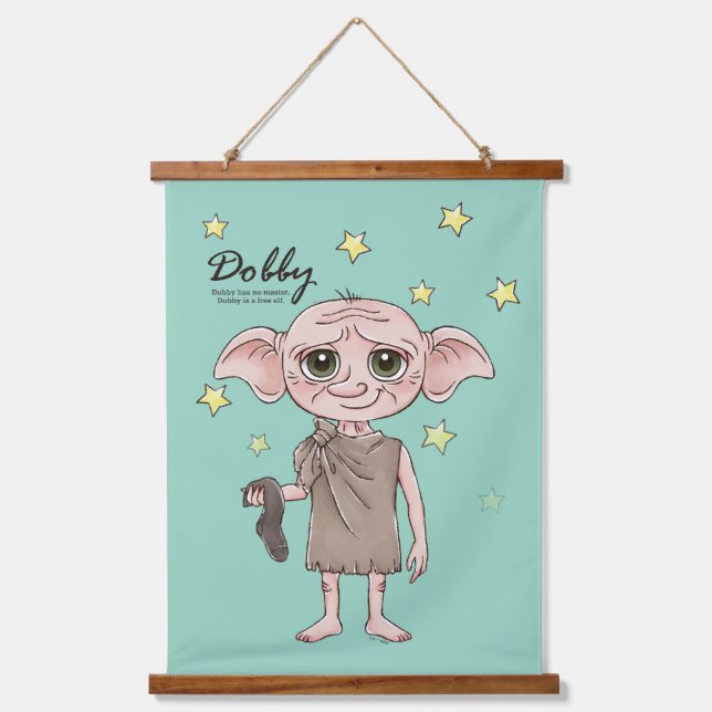 Dobby Watercolor Character Art Wandteppich Mit Holzrahmen (Vorderseite)