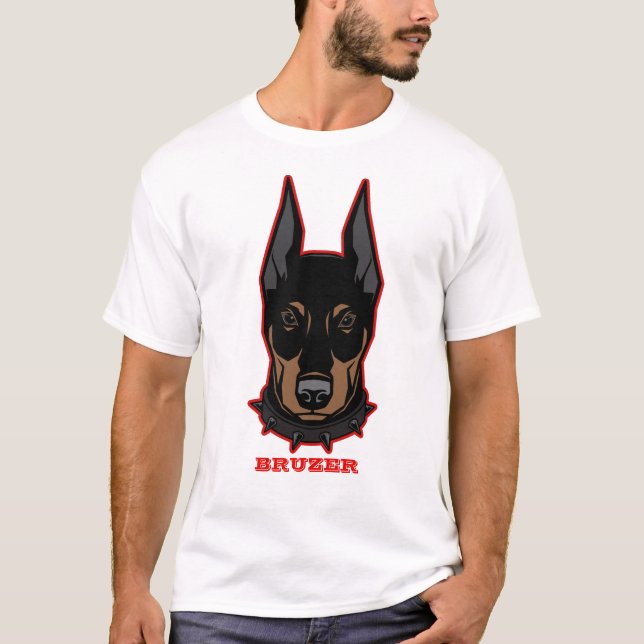 Doberman Add Name Mascot Men's T-Shirt (Vorderseite)