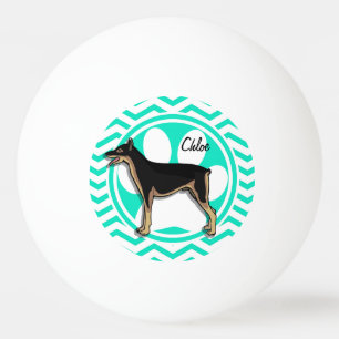 Doberman; Aqua Green Zickzack Tischtennisball