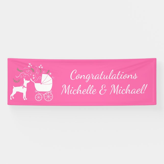 Doberman Baby Shower Dog Banner (Horizontal)