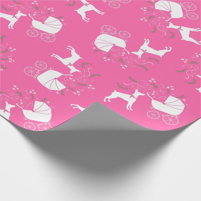 Doberman Baby Shower Dog Geschenkpapier (Ecke)