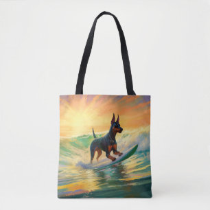 Doberman Beach Surfing Painting