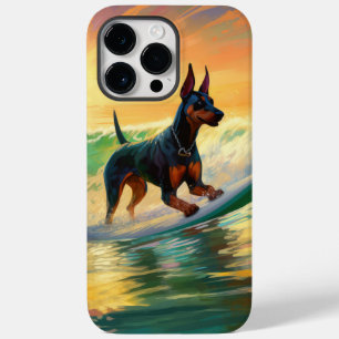 Doberman Beach Surfing Painting Case-Mate iPhone 14 Pro Max Hülle