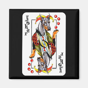 Doberman Black Joker Magnet