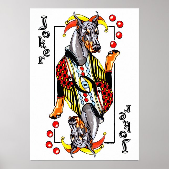 Doberman Black Joker Poster (Vorne)