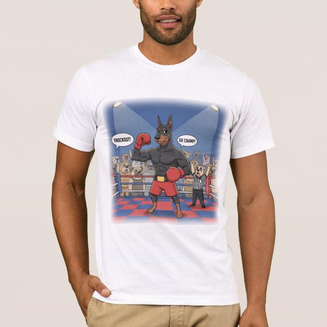 Doberman Boxer lustiger T - Shirt (Vorderseite)
