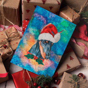 Doberman Breed Dog Christmas Feiertagspostkarte