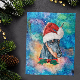 Doberman Breed Dog Christmas Puzzle