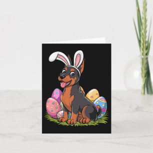 Doberman Bunny Ears Ostereier Hunt Dog Lover East Karte
