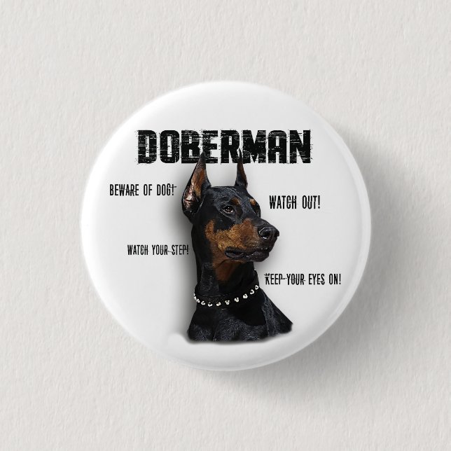 Doberman Button (Vorderseite)