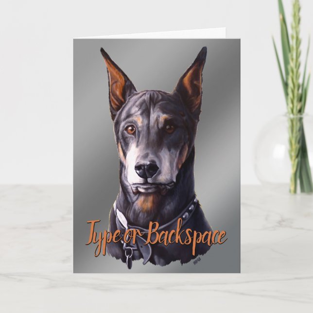 Doberman Cards Personalisiert Doberman Dog Art Car Dankeskarte (Vorderseite)