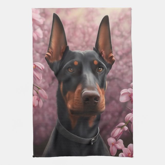 Doberman Charme Geschirrtuch (Vertikal)