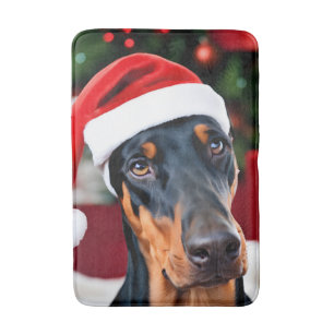 Doberman Christmas Badematte