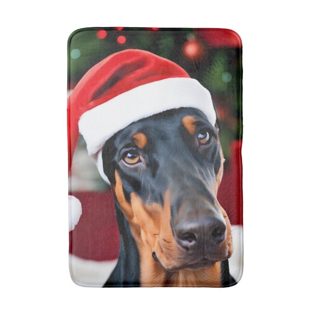 Doberman Christmas Badematte (Vorderseite Vertikal)