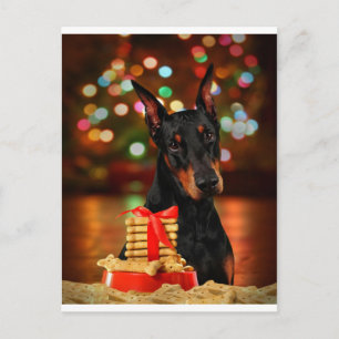 Doberman Christmas Feiertagspostkarte