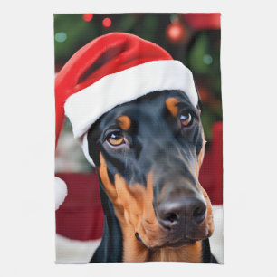Doberman Christmas Geschirrtuch
