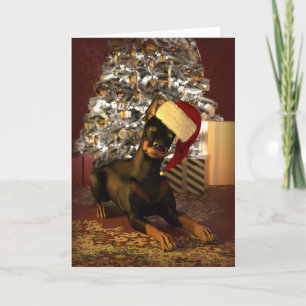 Doberman Christmas Karte