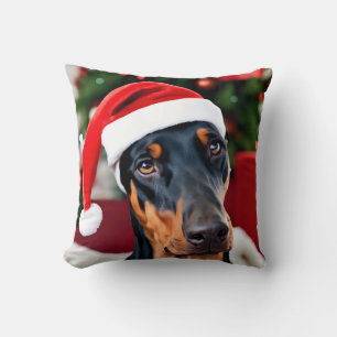 Doberman Christmas Kissen