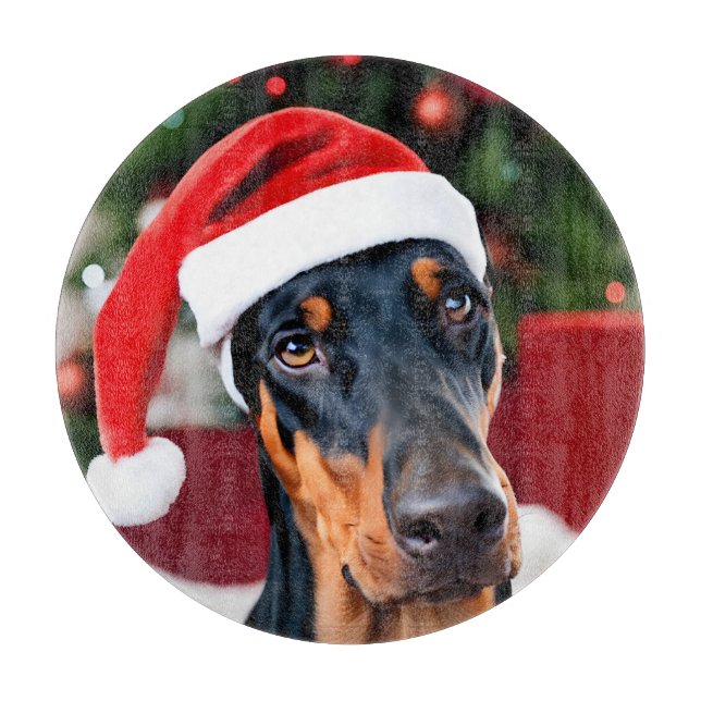 Doberman Christmas Schneidebrett (Vorderseite)