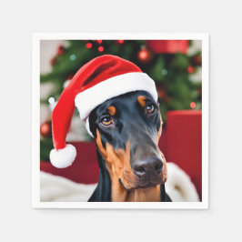 Doberman Christmas Serviette