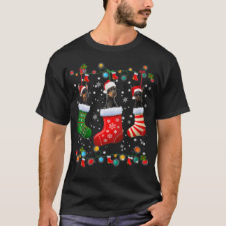 Doberman Christmas Socks Funny Xmas Pajama T-Shirt