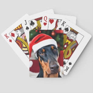 Doberman Christmas Spielkarten