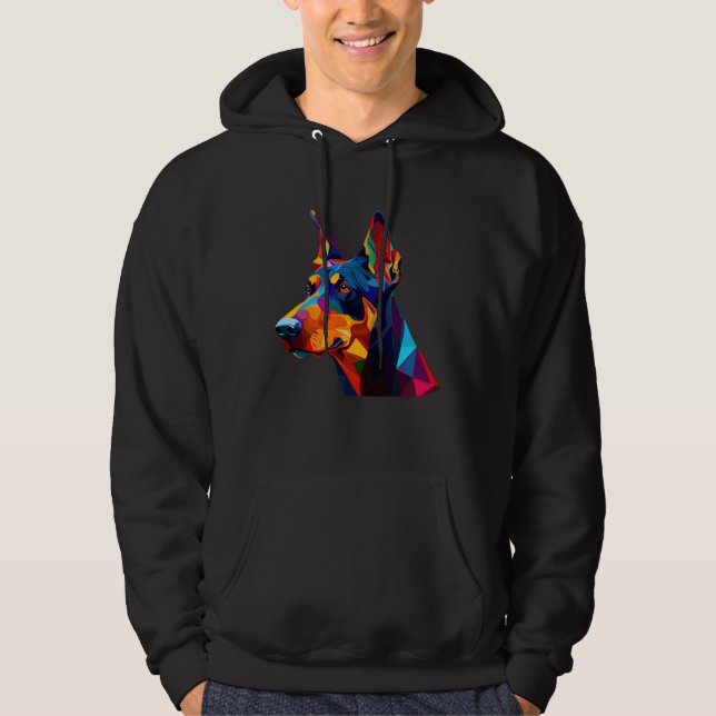 Doberman  Colorful Pop Doberman Pinscher Hoodie (Vorderseite)