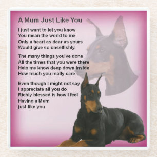 Doberman Design Mum Poem Untersetzer