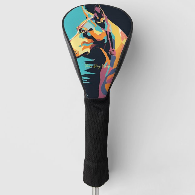 Doberman Dog 001 - Bruno Pokopen Golf Headcover (Vorderseite)