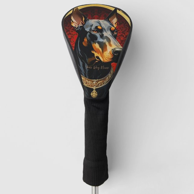 Doberman Dog 001 - Natalia Mucha Golf Headcover (Vorderseite)