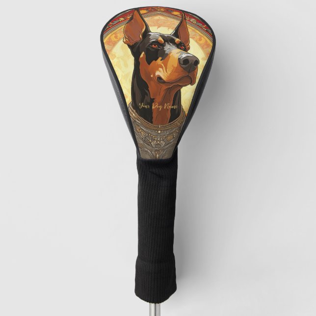 Doberman Dog 002 - Natalia Mucha Golf Headcover (Vorderseite)