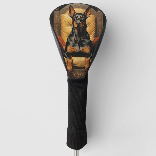 Doberman Dog 003 - Odessa Leyendecker Golf Headcover (Vorderseite)