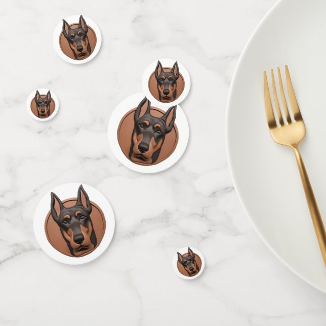 Doberman Dog 3D Inspiriert Konfetti (Gruppe)