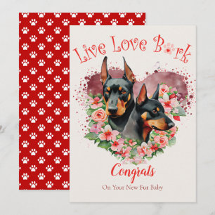 Doberman Dog Adoption, Gotcha Day Karte