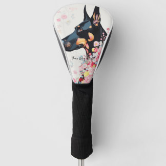 Doberman Dog and Blume 004 - Schneidereichen Golf Headcover