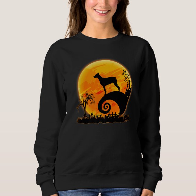 Doberman Dog And Moon  Scary Halloween Costume Sweatshirt (Vorderseite)