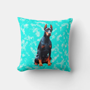 Doberman Dog Art Portrait Kissen