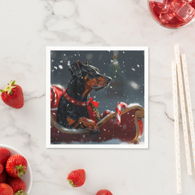 Doberman Dog Christmas Festive Serviette (Beispiel)