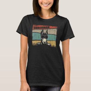 Doberman Dog Cool Simple Vintag Retro Style T-Shirt
