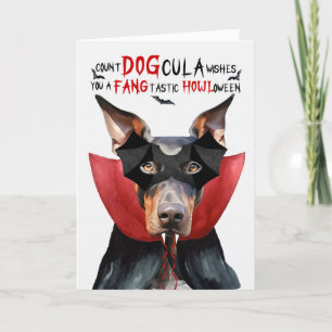 Doberman Dog Funny Count DOGcula Halloween Feiertagskarte